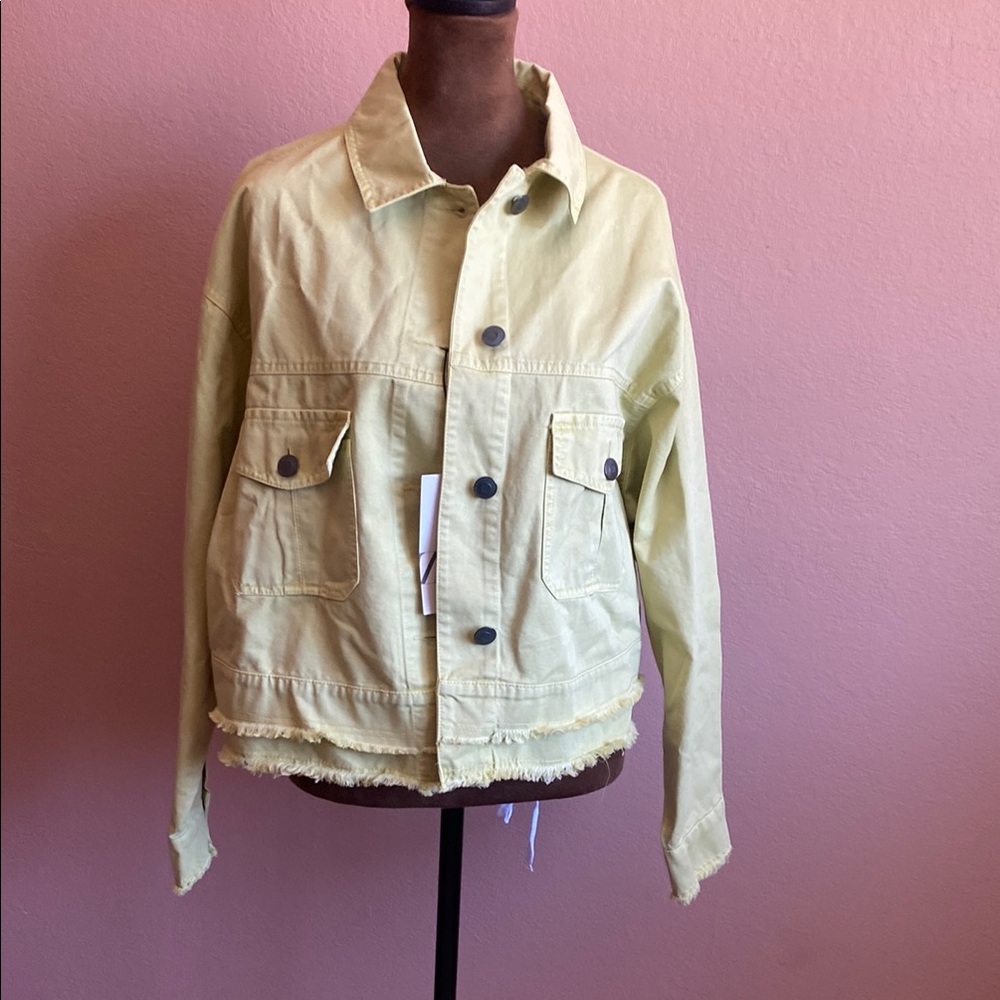 ZARA Light Green Denim Jacket